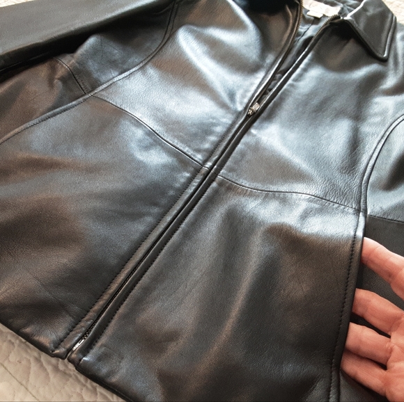 CASUAL CORNER ANNEX, BEAUTIFUL GENUINE BLACK LEATHER JACKET, SIZE SMALL - Picture 11 of 16